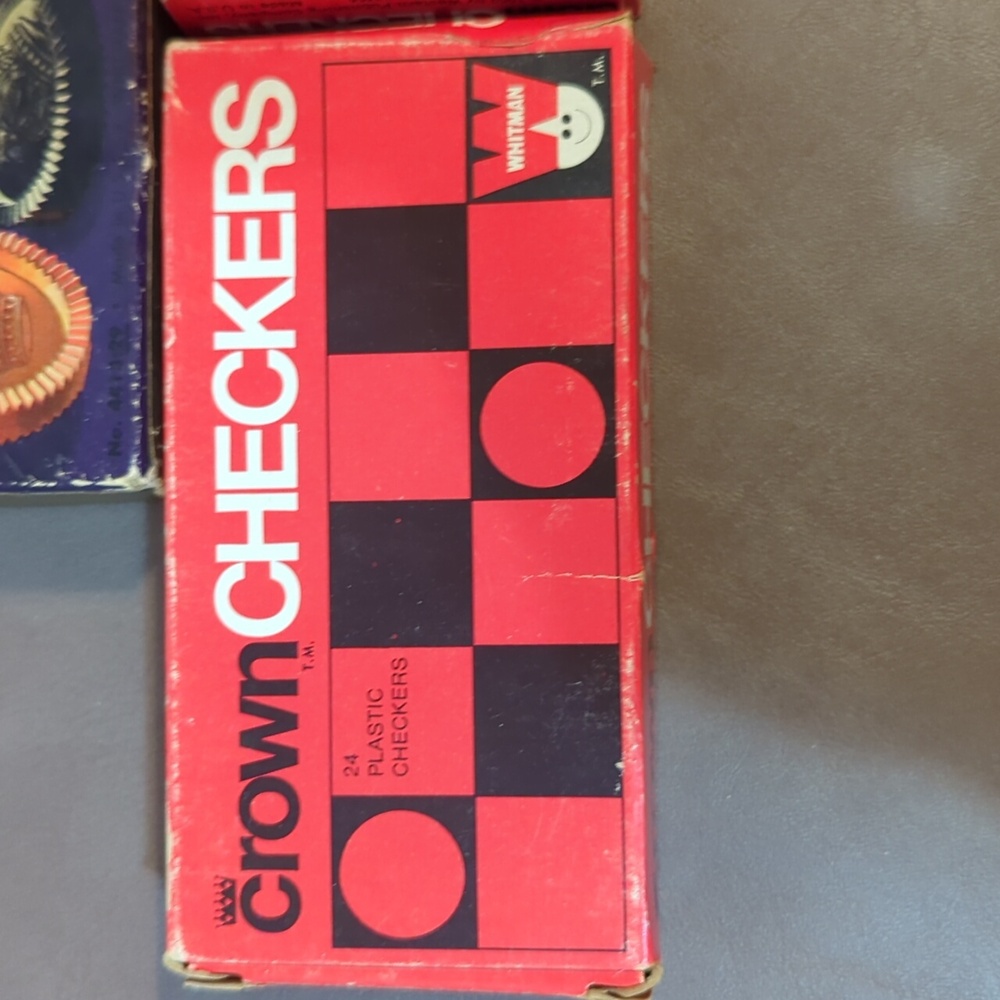 Vintage lot Whitman Crown self stacking plastic checkers 3 boxes of 24 from 1969 - Picture 3 of 11